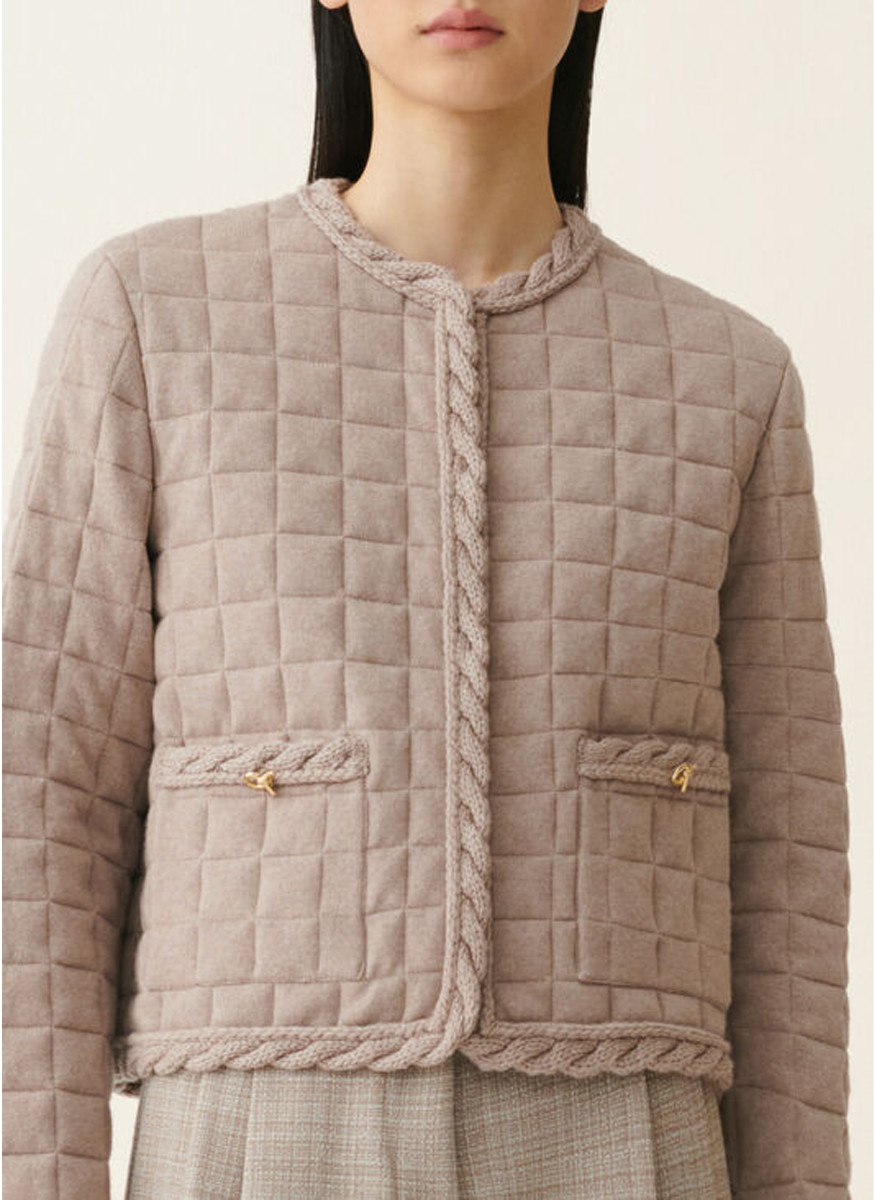 Square Quilted Platinum Jacket - Fabiana Filippi