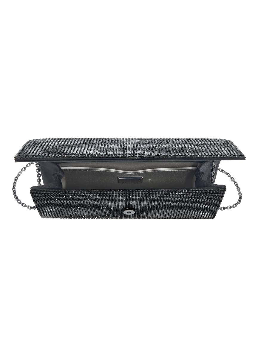 Perry Crystal Clutch in Black - Judith Leiber Couture