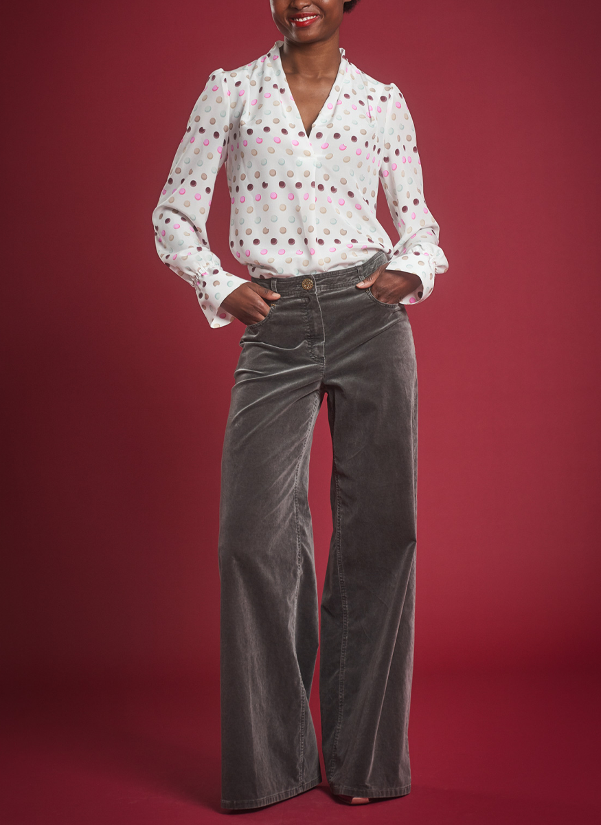 Velvet Wide Leg Jean - Maison Common