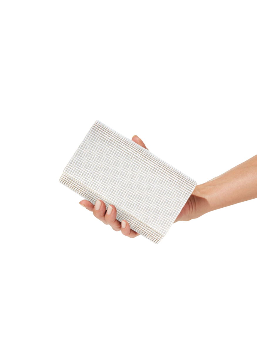 Fizzy Crystal Clutch in White Opal - Judith Leiber Couture