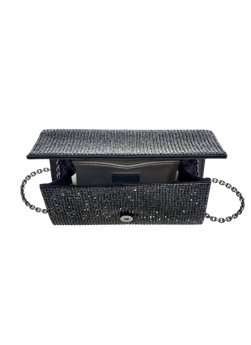 Fizzy Crystal Clutch in Black - Judith Leiber Couture