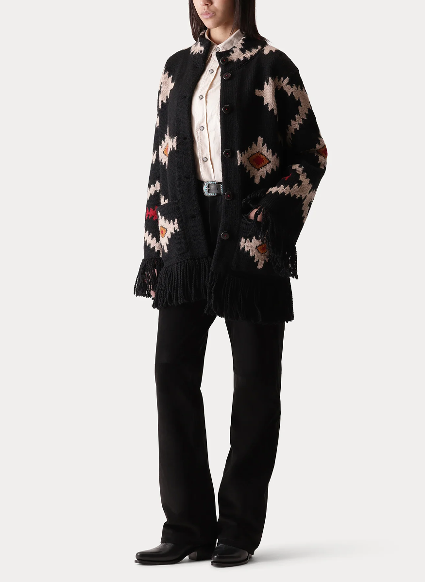 Liora Navajo Alpaca Wool Cardigan - Fortela