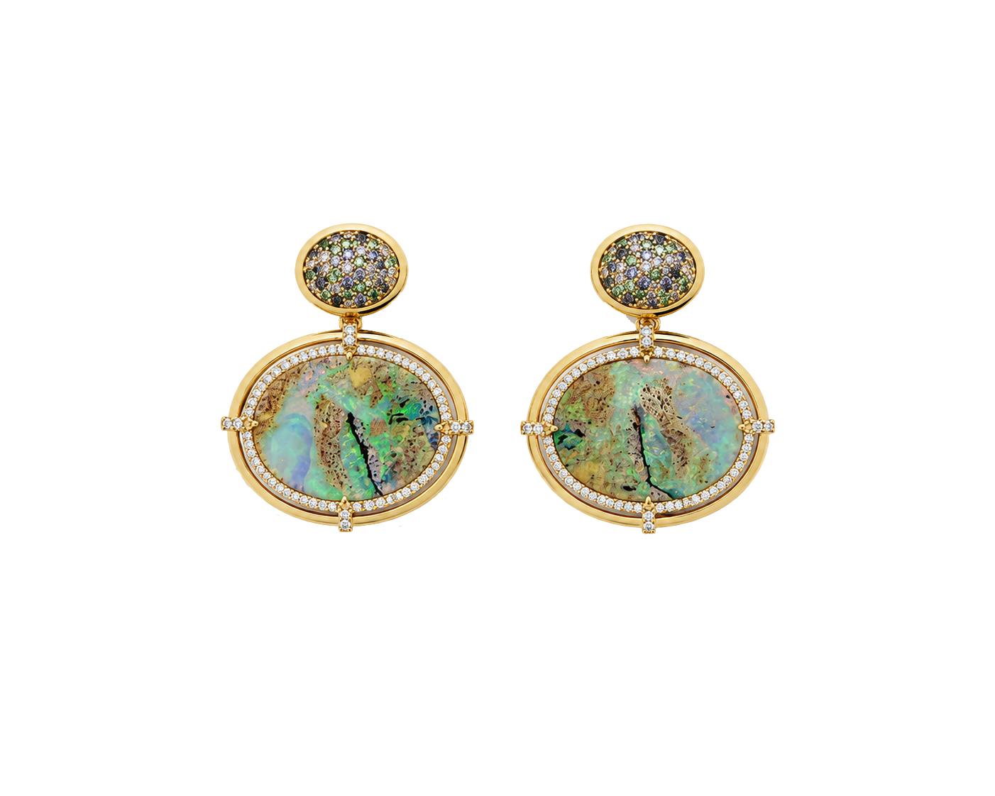 'G-One' Oval Opal Earrings