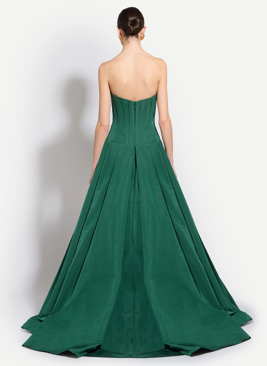 Faille Corset Top Wide Long Dress - Zuhair Murad