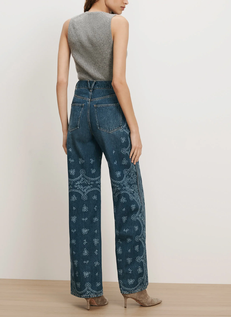 Taylor Bandana Wide-Leg Jean - Veronica Beard