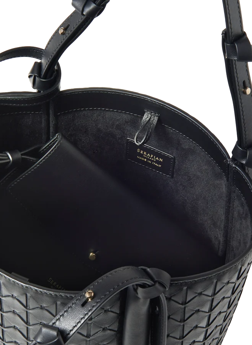 Bucket Bag in Mosaico Black - Serapian