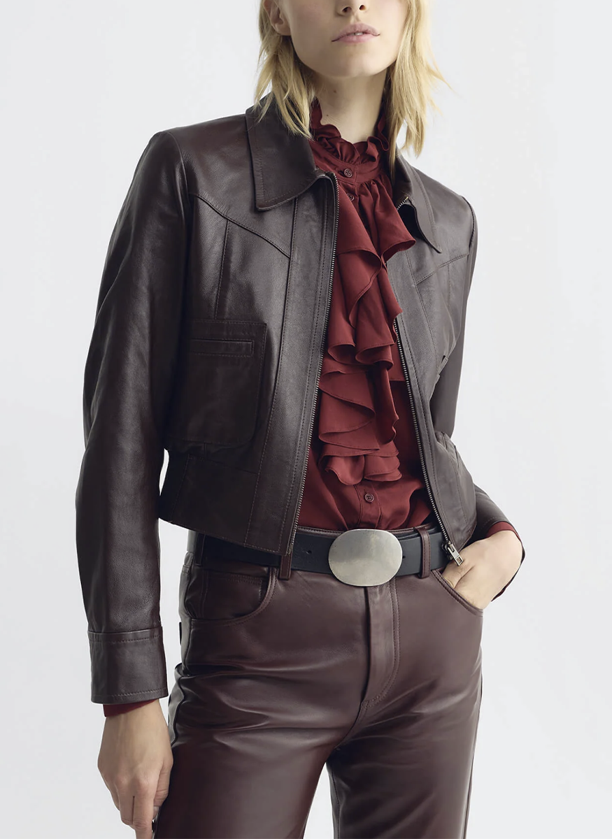 Lily Silk Blouse in Crimson - Nili Lotan