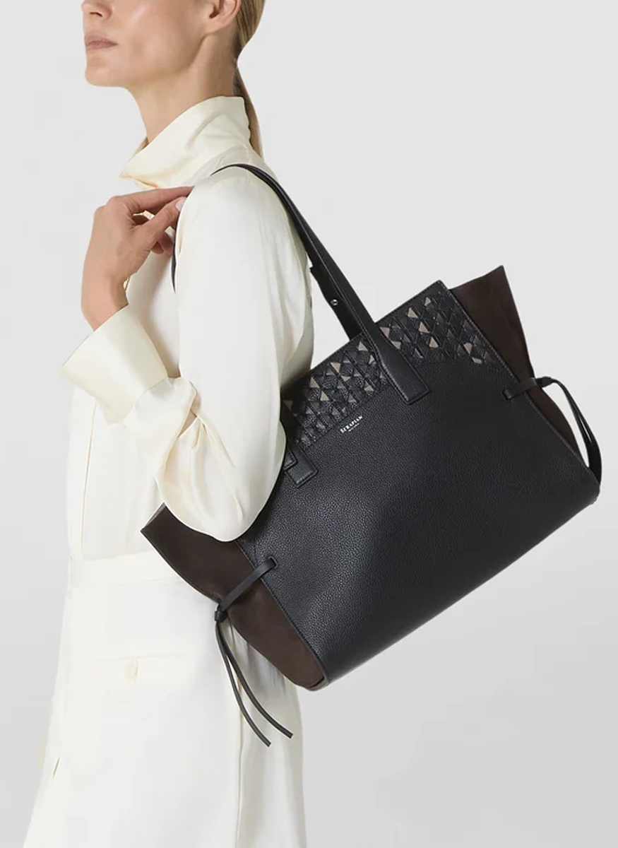 Medium Maro Bag in Cachemire Leather and Mosaico - Serapian