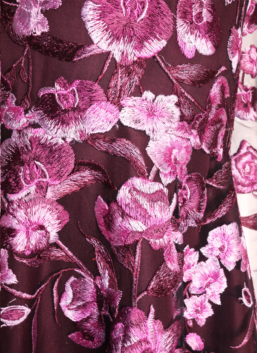 Floral Boatneck Cap Sleeve Cocktail Dress - Naeem Khan