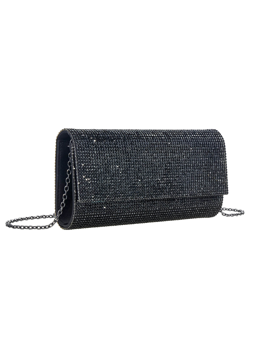 Perry Crystal Clutch in Black - Judith Leiber Couture