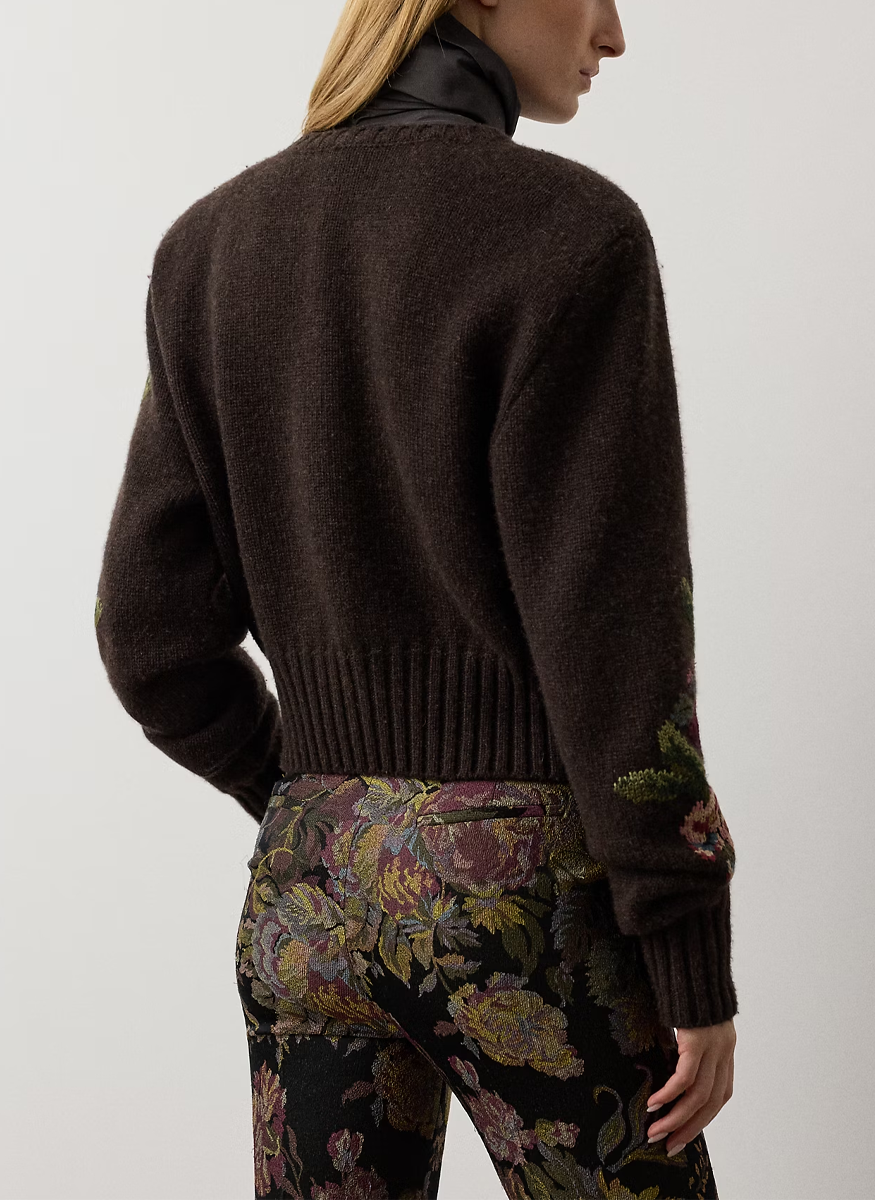 Floral Cashmere Crewneck Sweater - Ralph Lauren Collection