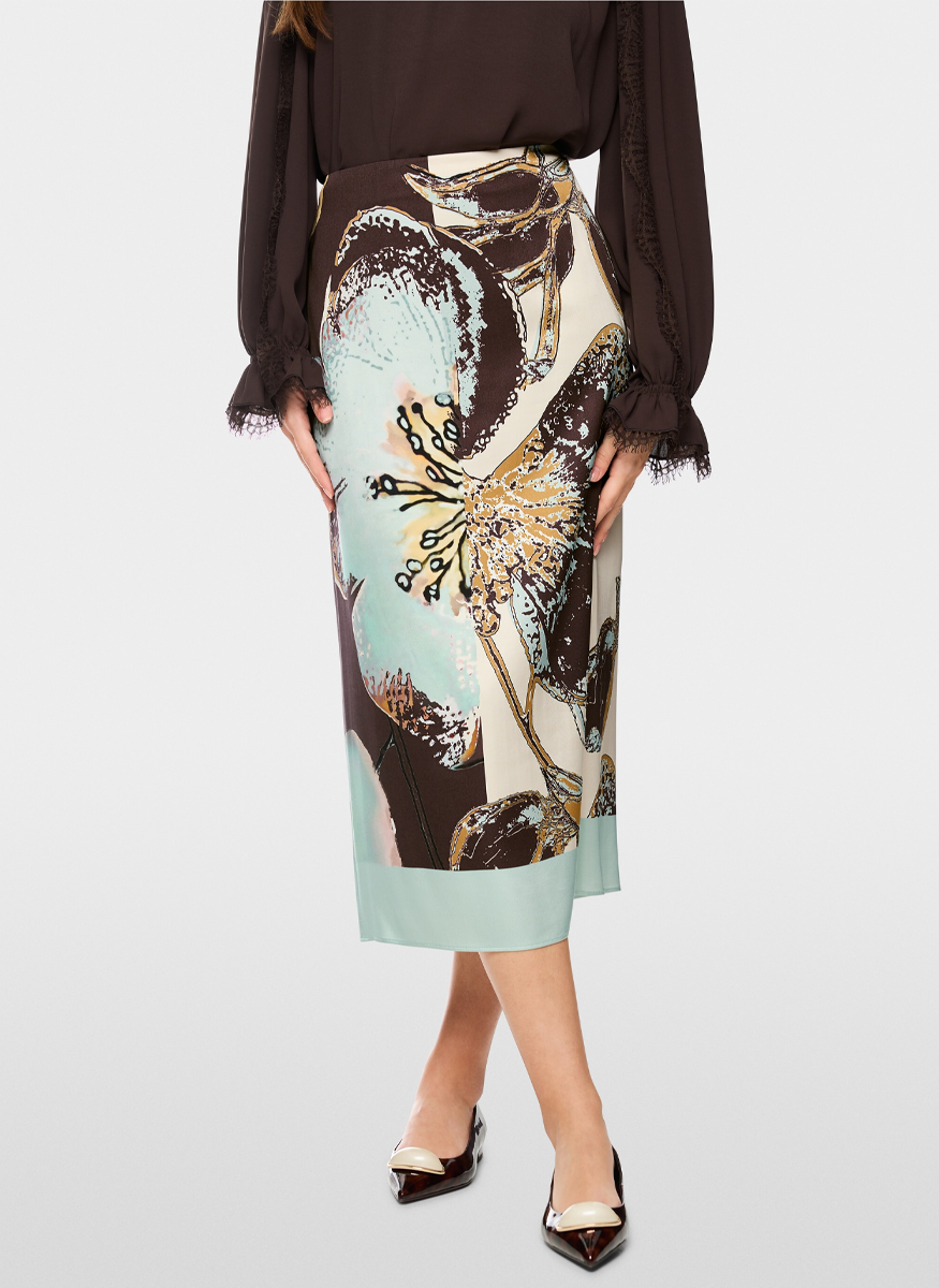 Calf-Length Printed Skirt - Marc Cain