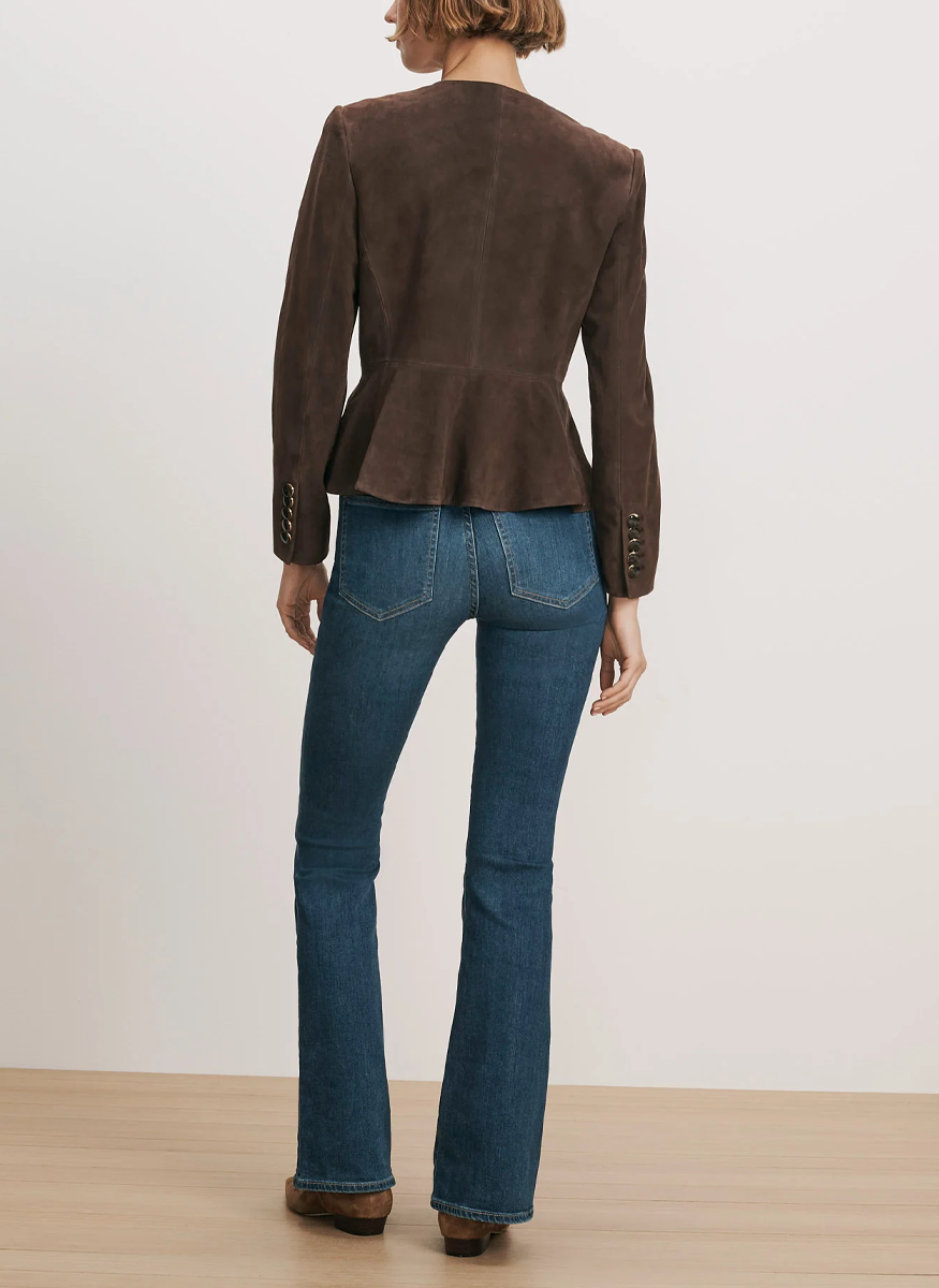 Quinn Suede Peplum Jacket - Veronica Beard