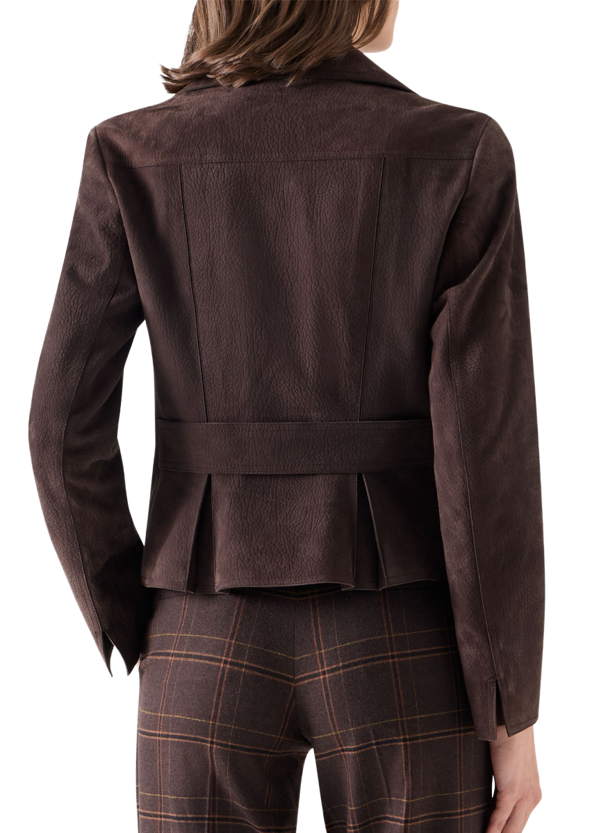 Motorbike Jacket In Lamb Suede - Akris Punto