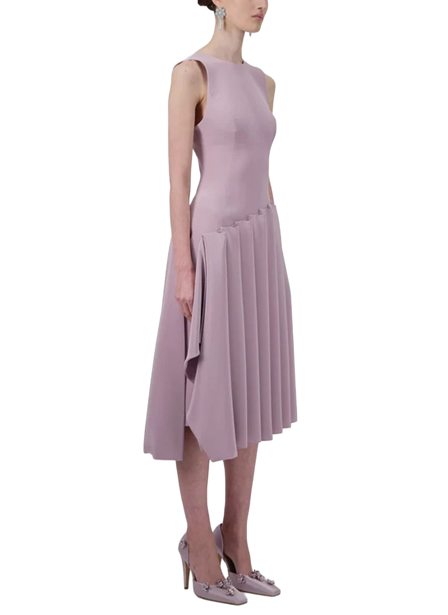 Assymetrical Pleated Midi Dress - Georges Hobeika