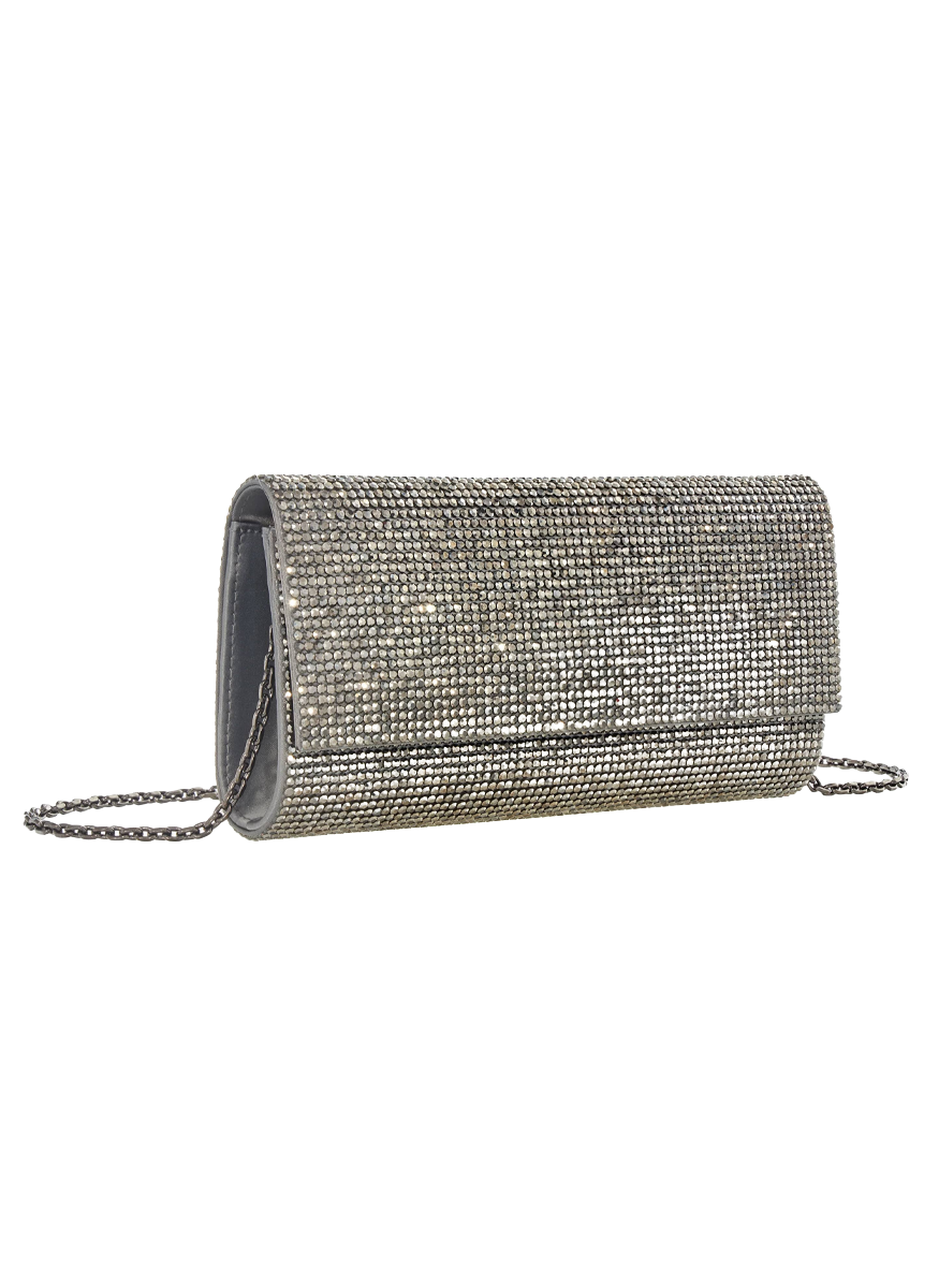 Perry Crystal Clutch in Gray - Judith Leiber Couture