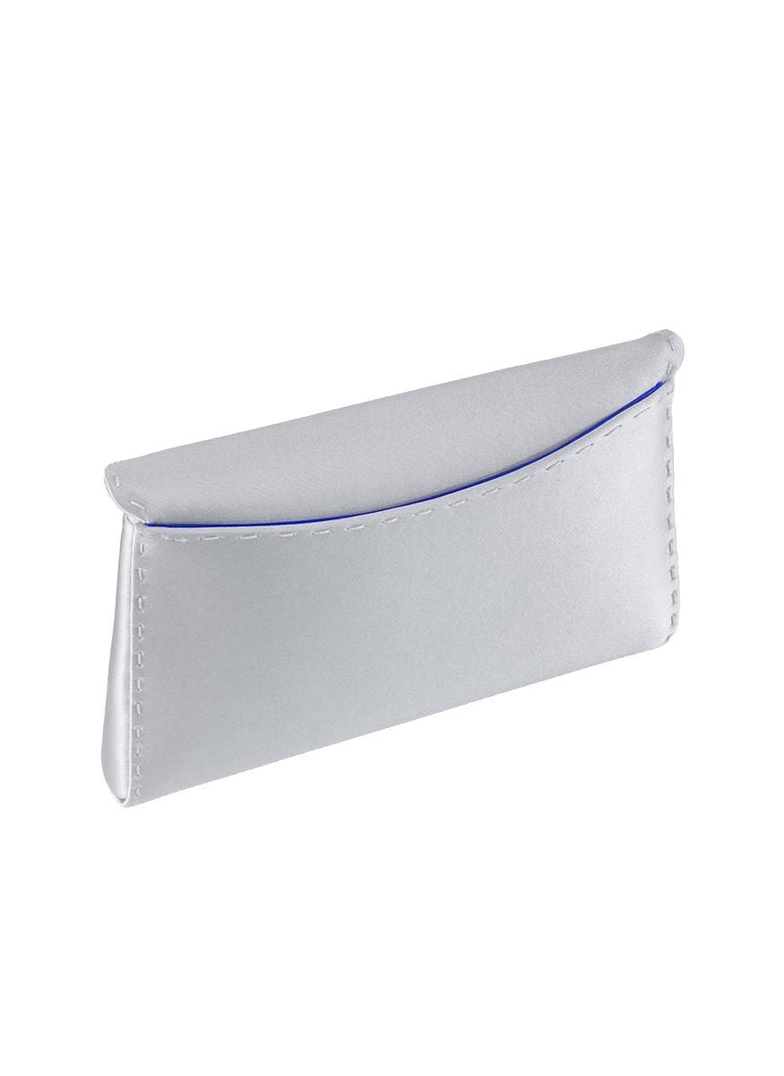Lee Small Satin Clutch in Platinum - Tyler Ellis