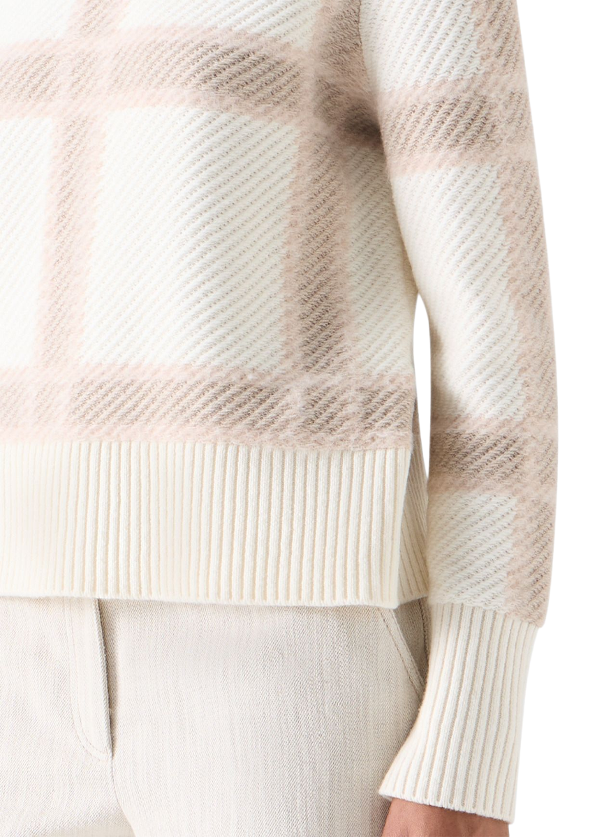 Intarsia Plaid Knit Sweater - Akris Punto