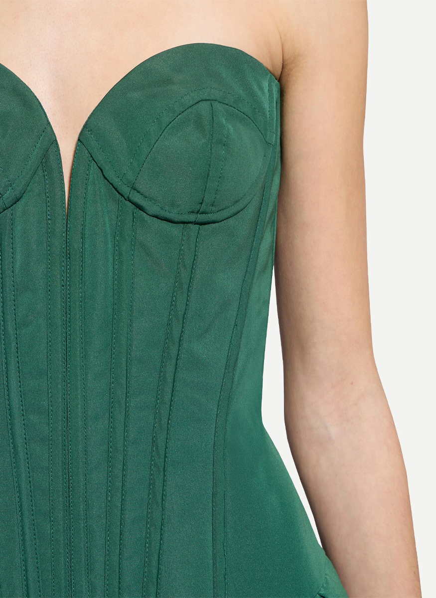 Faille Corset Top Wide Long Dress - Zuhair Murad