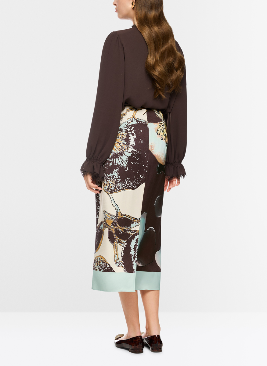 Calf-Length Printed Skirt - Marc Cain