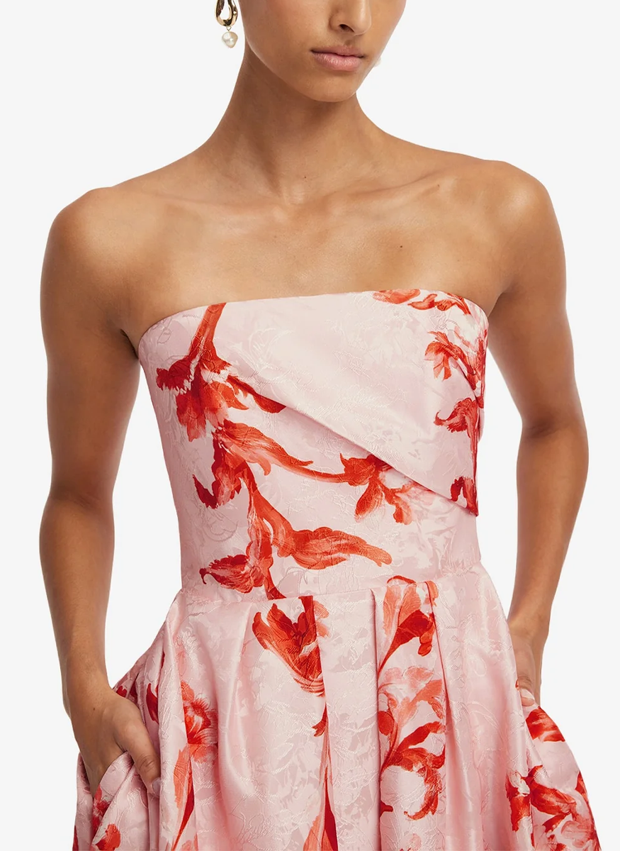 Lynn Jacquard Bustier Midi Dress - Leo Lin