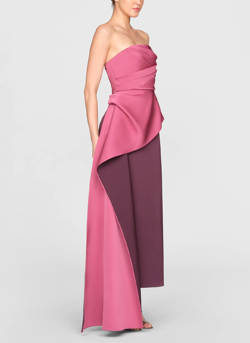 Diane Strapless Two Tone Gown - THEIA