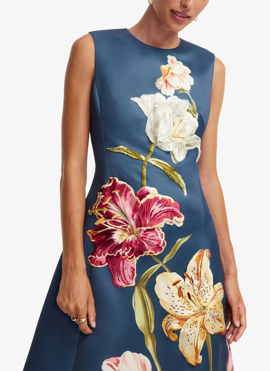 Cleo Embroidered Sleeveless Midi Dress - Leo Lin