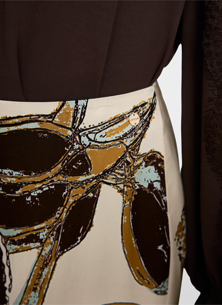 Calf-Length Printed Skirt - Marc Cain
