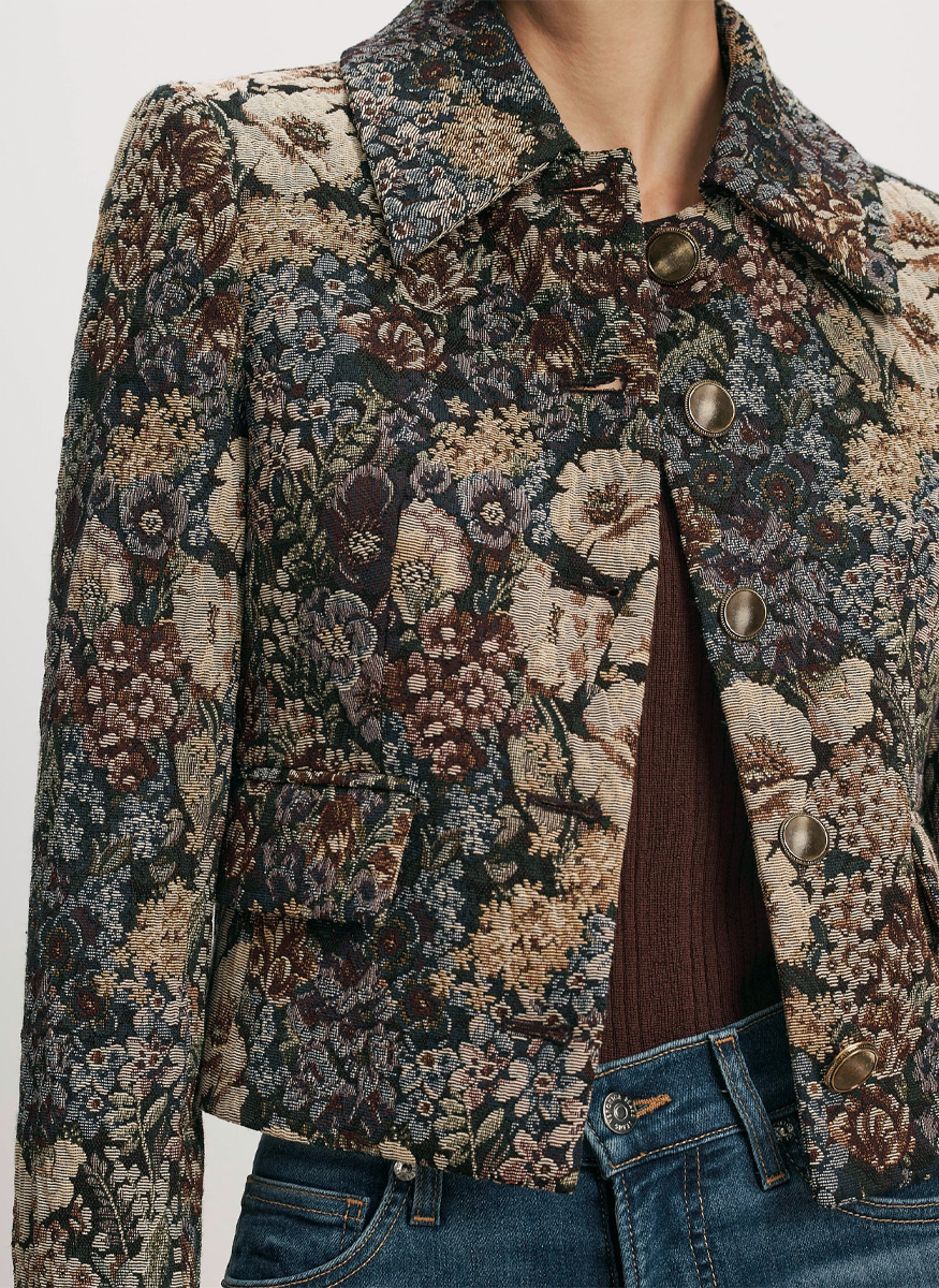 Wilde Brocade Jacket with Removeable Collar - Veronica Beard
