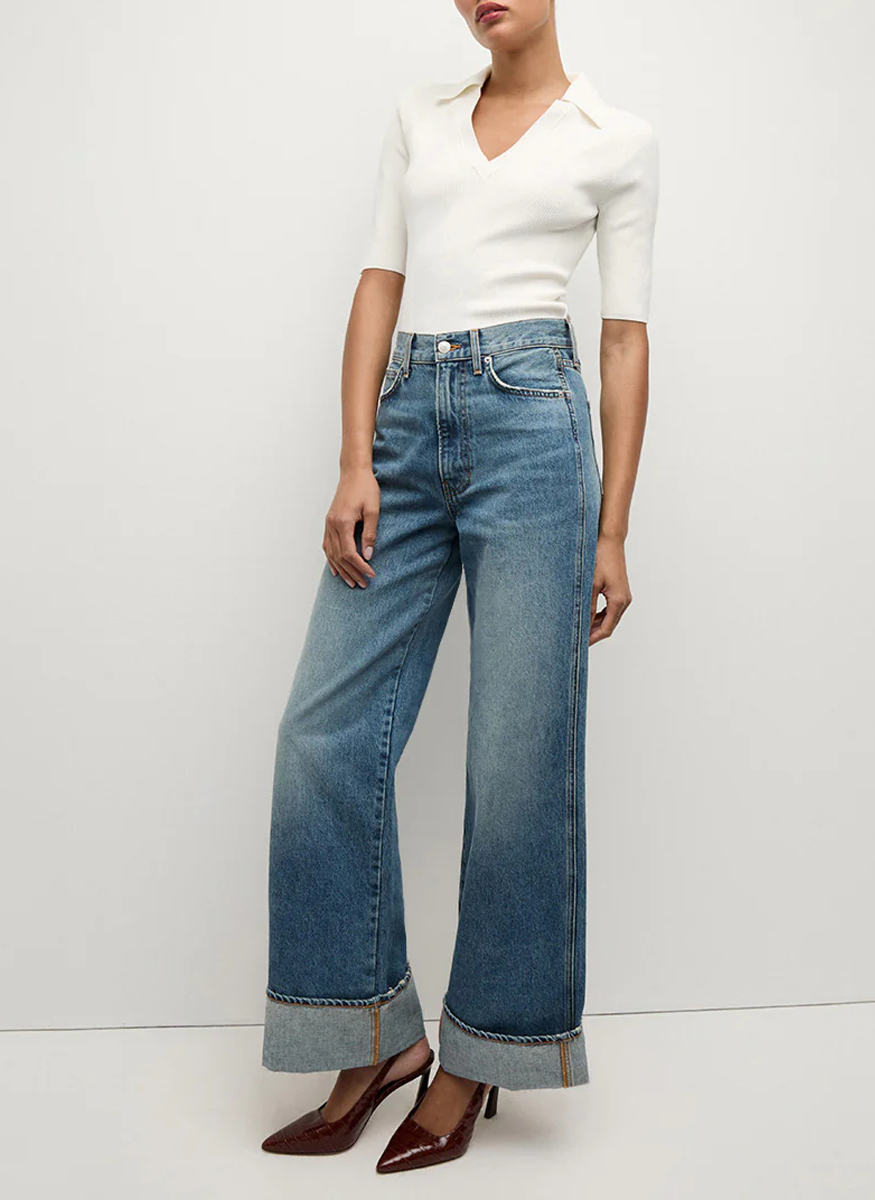 Taylor Cuffed Wide-Leg Jean