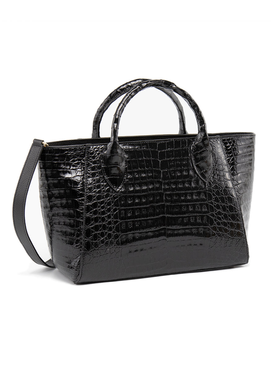 Valencia Leather Crocodile Top Handle Bag