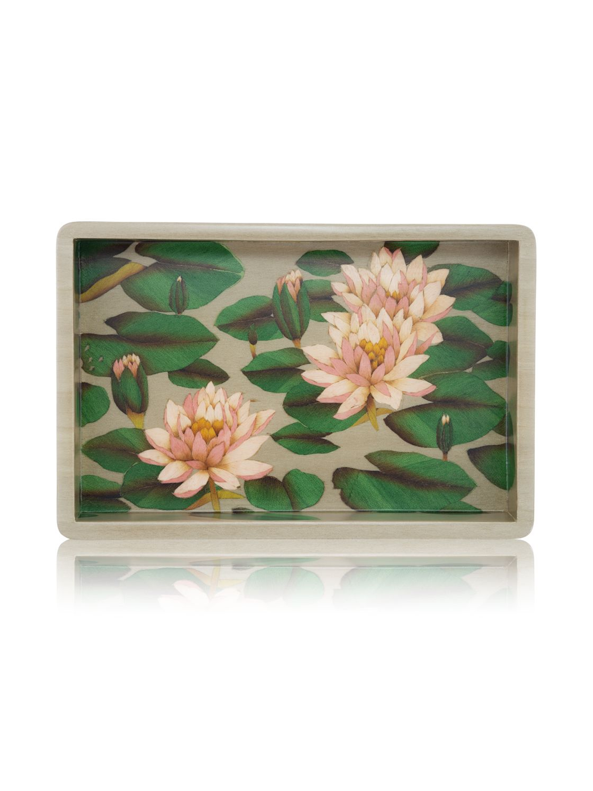 Water Lilies Marquetry Tray