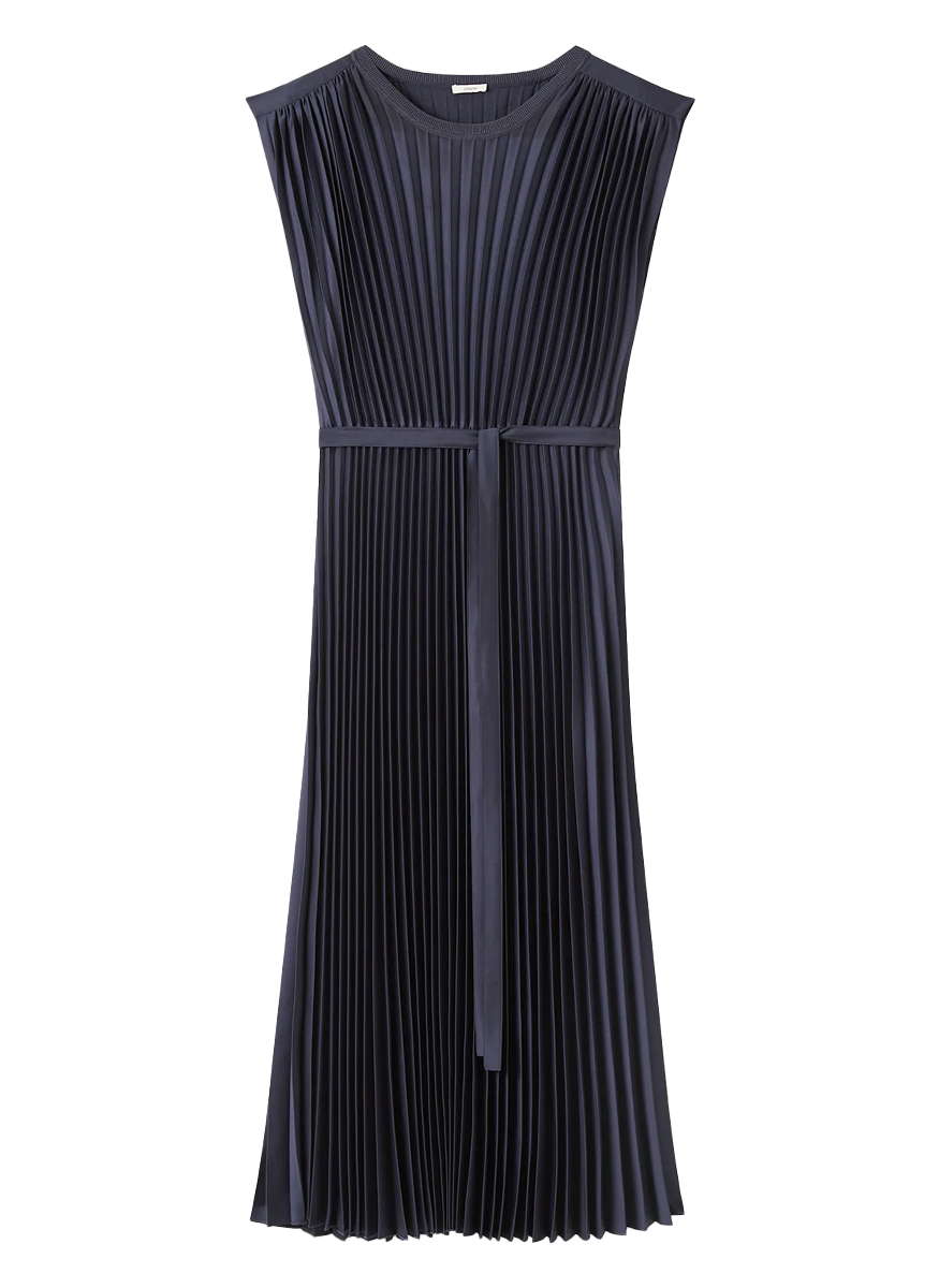 Volta Knit Weave Plissé Dress