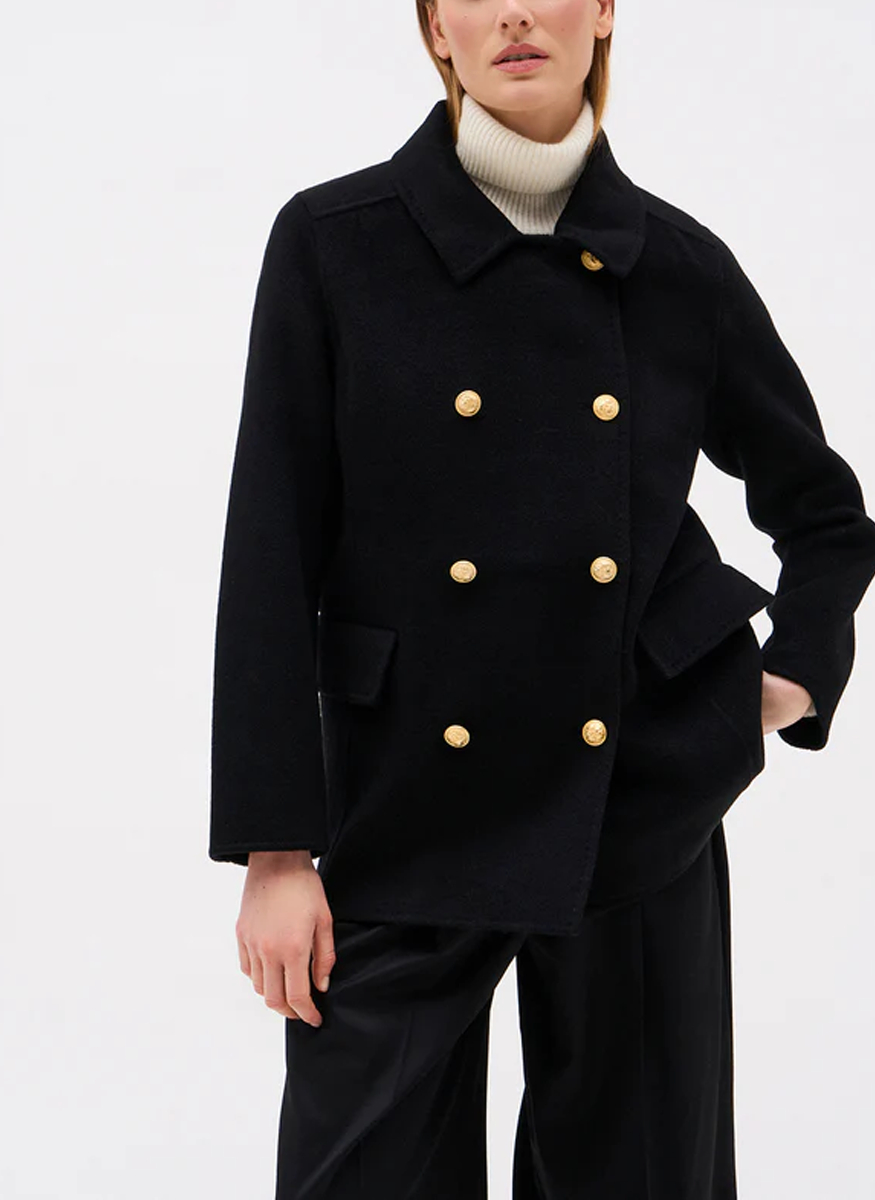Fred Double Breasted Wool Blend Coat