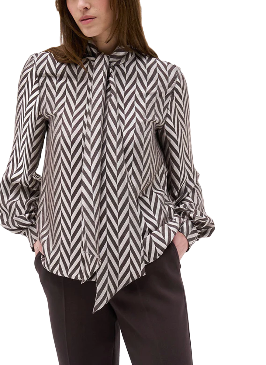 Rose Chevron Bow Blouse - DMN Paris