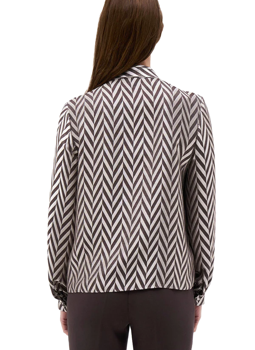 Rose Chevron Bow Blouse - DMN Paris