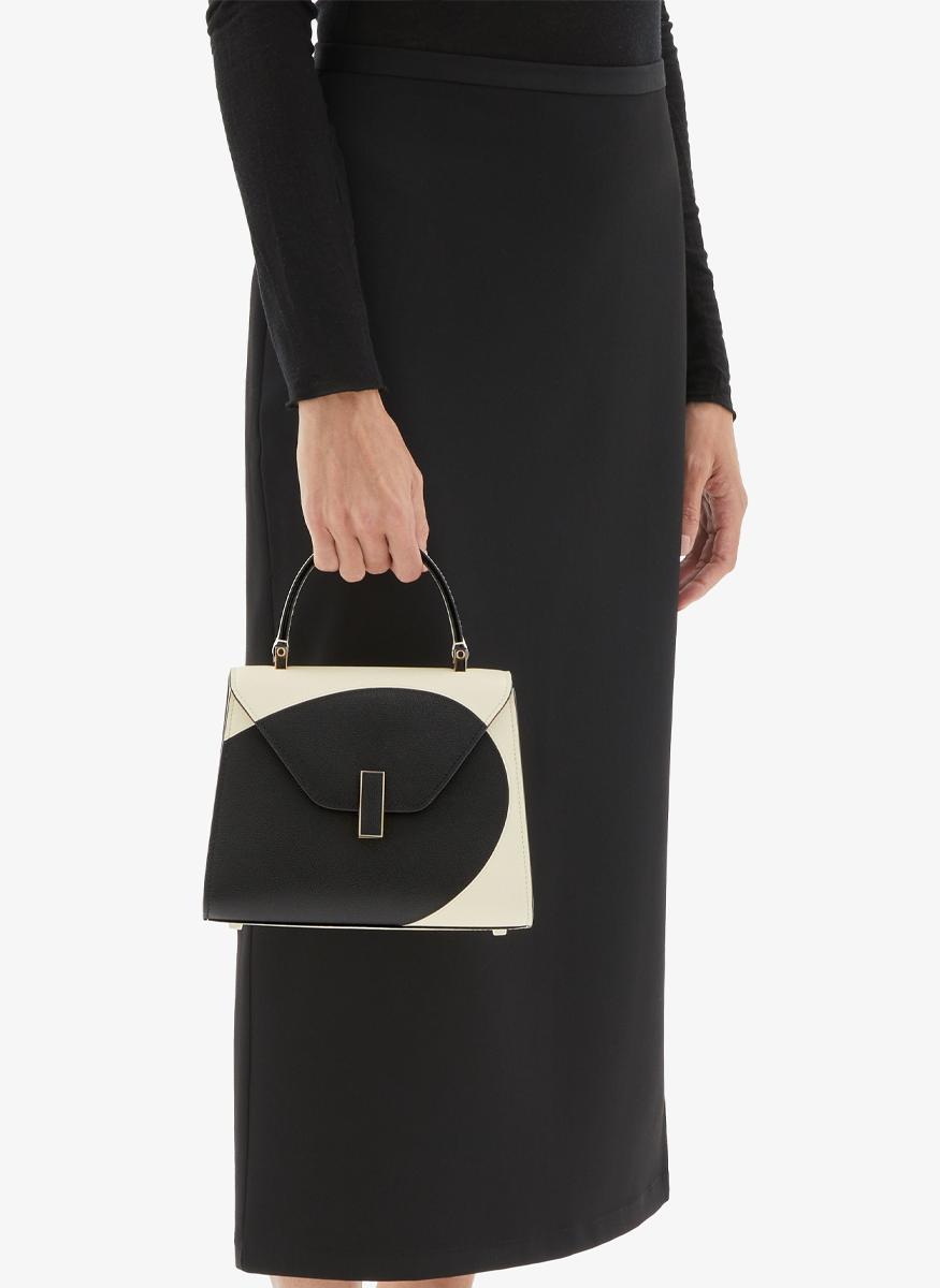 Iside Intarsia Pebble Top Handle Bag