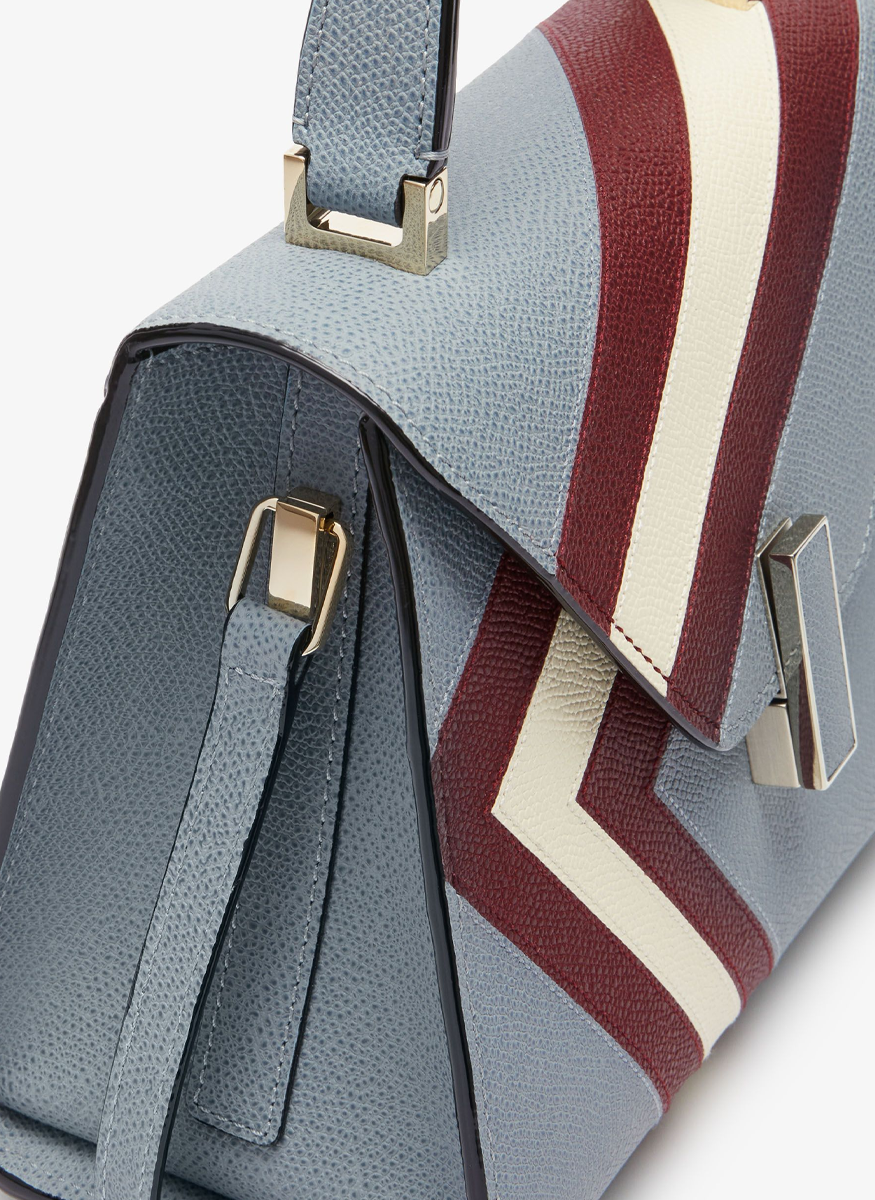 Iside Intarsia V-Stripes Top Handle Bag - Valextra