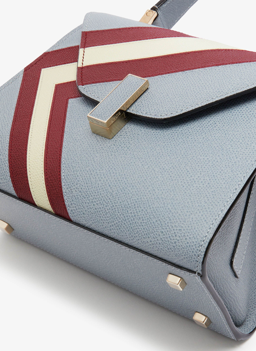 Iside Intarsia V-Stripes Top Handle Bag - Valextra