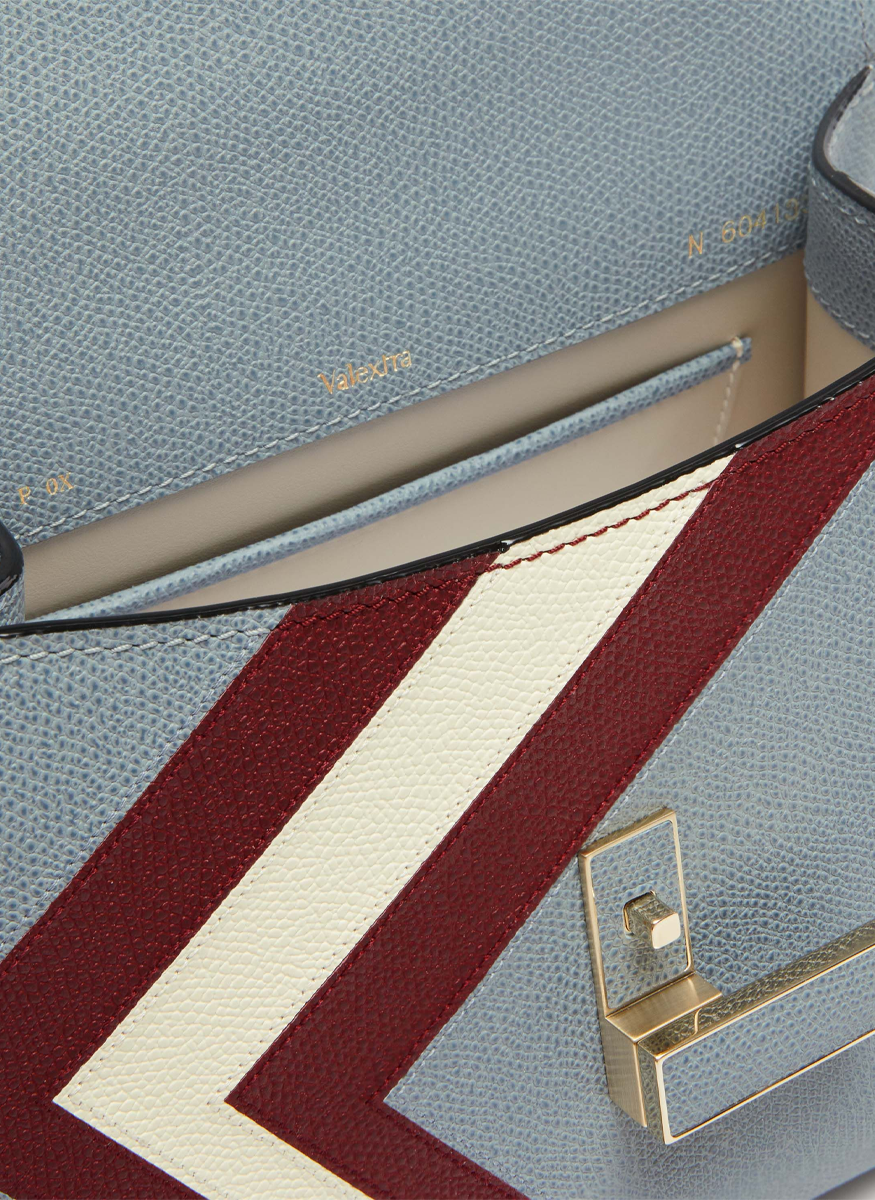 Iside Intarsia V-Stripes Top Handle Bag - Valextra