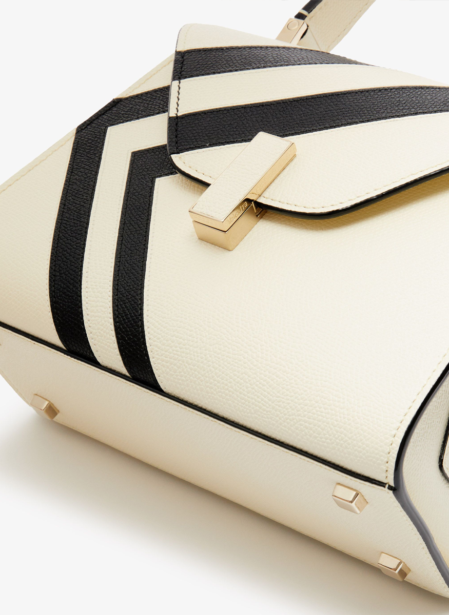 Iside Intarsia V-Stripes Top Handle Bag - Valextra