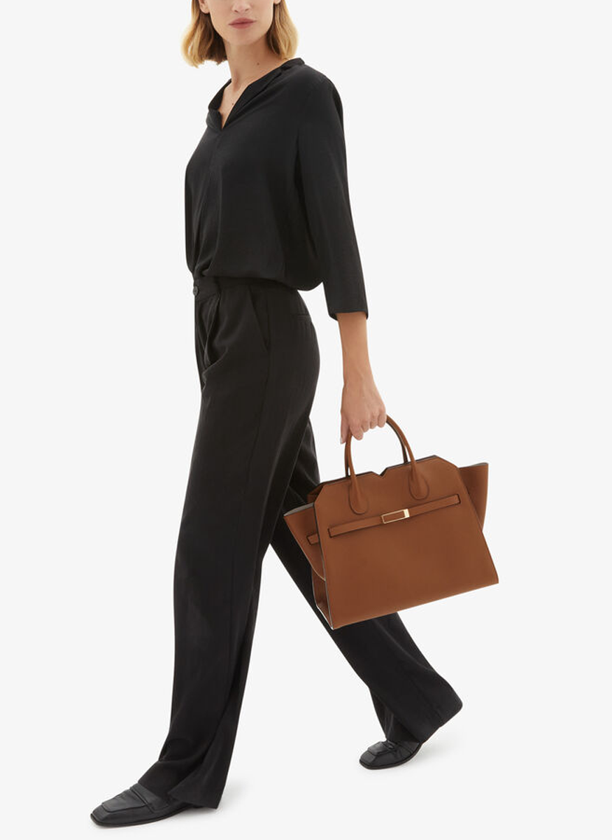 Milano Two Handle Medium Bag in Chocolate Brown