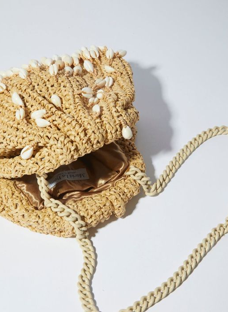 Shell Mini Game Clutch with Tonal Chain - MARIA LA ROSA