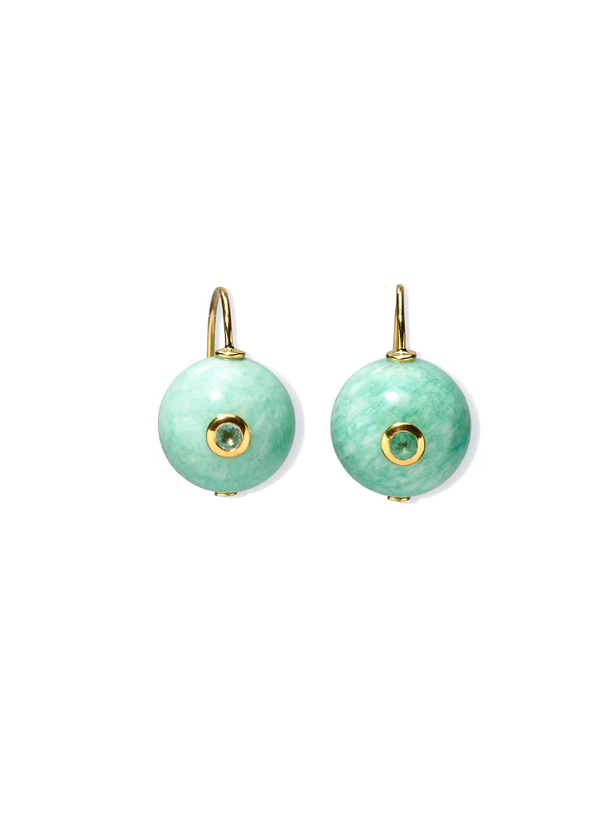 Comet Earrings in Amazonite - Lizzie Fortunato