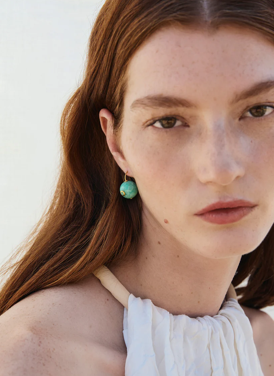 Comet Earrings in Amazonite - Lizzie Fortunato