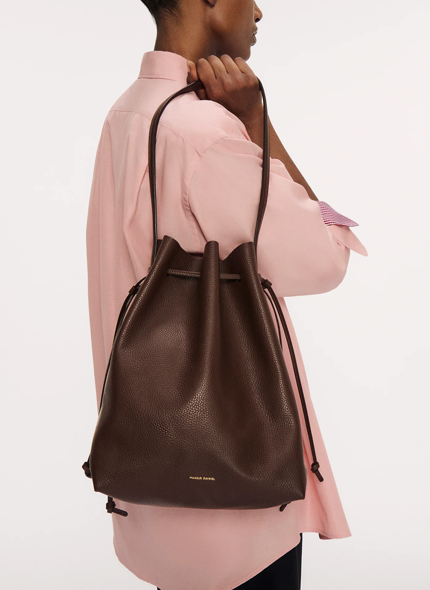 Cabas Bucket in Chocolate Leather