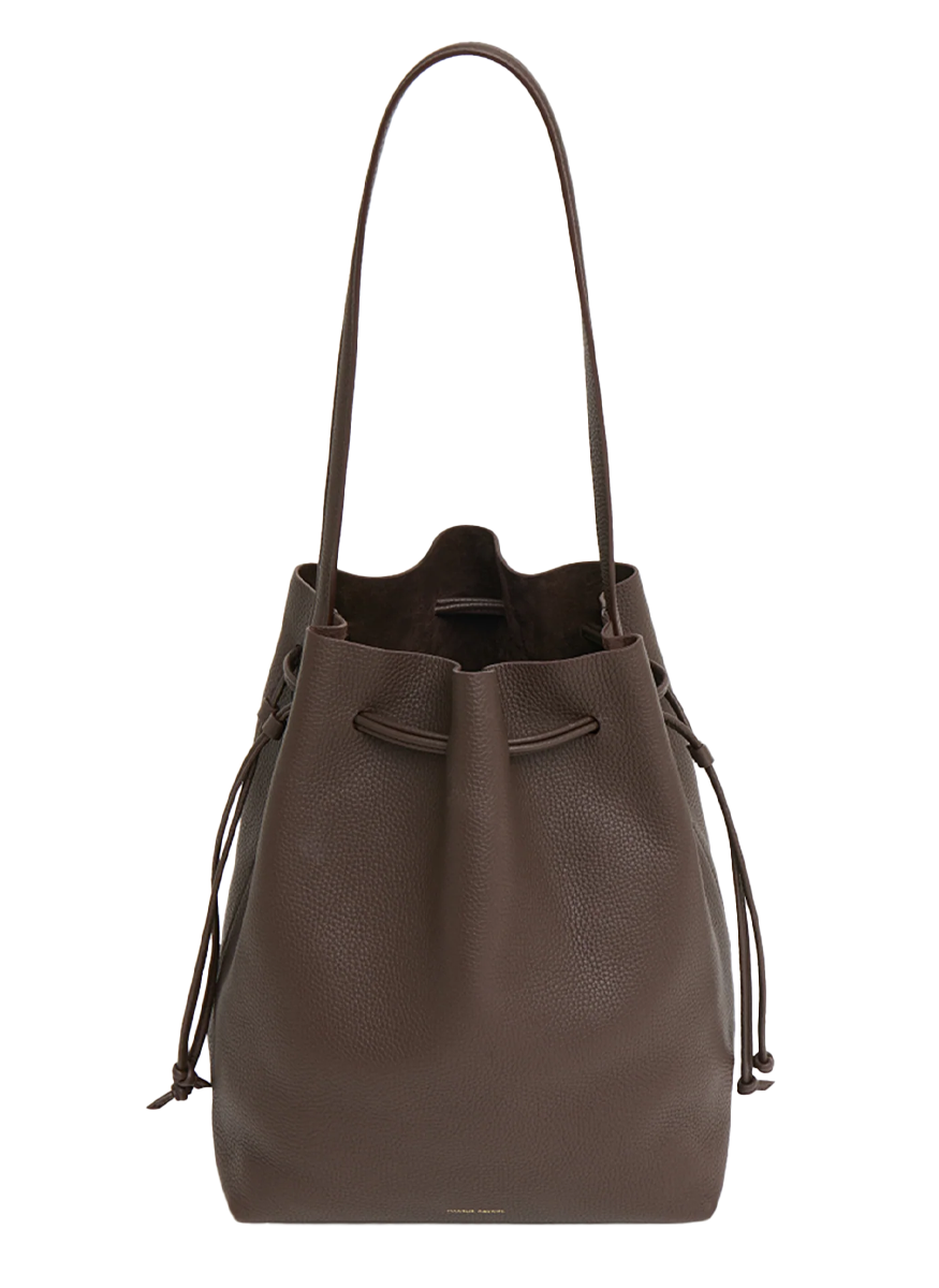 Cabas Bucket in Chocolate Leather - Mansur Gavriel