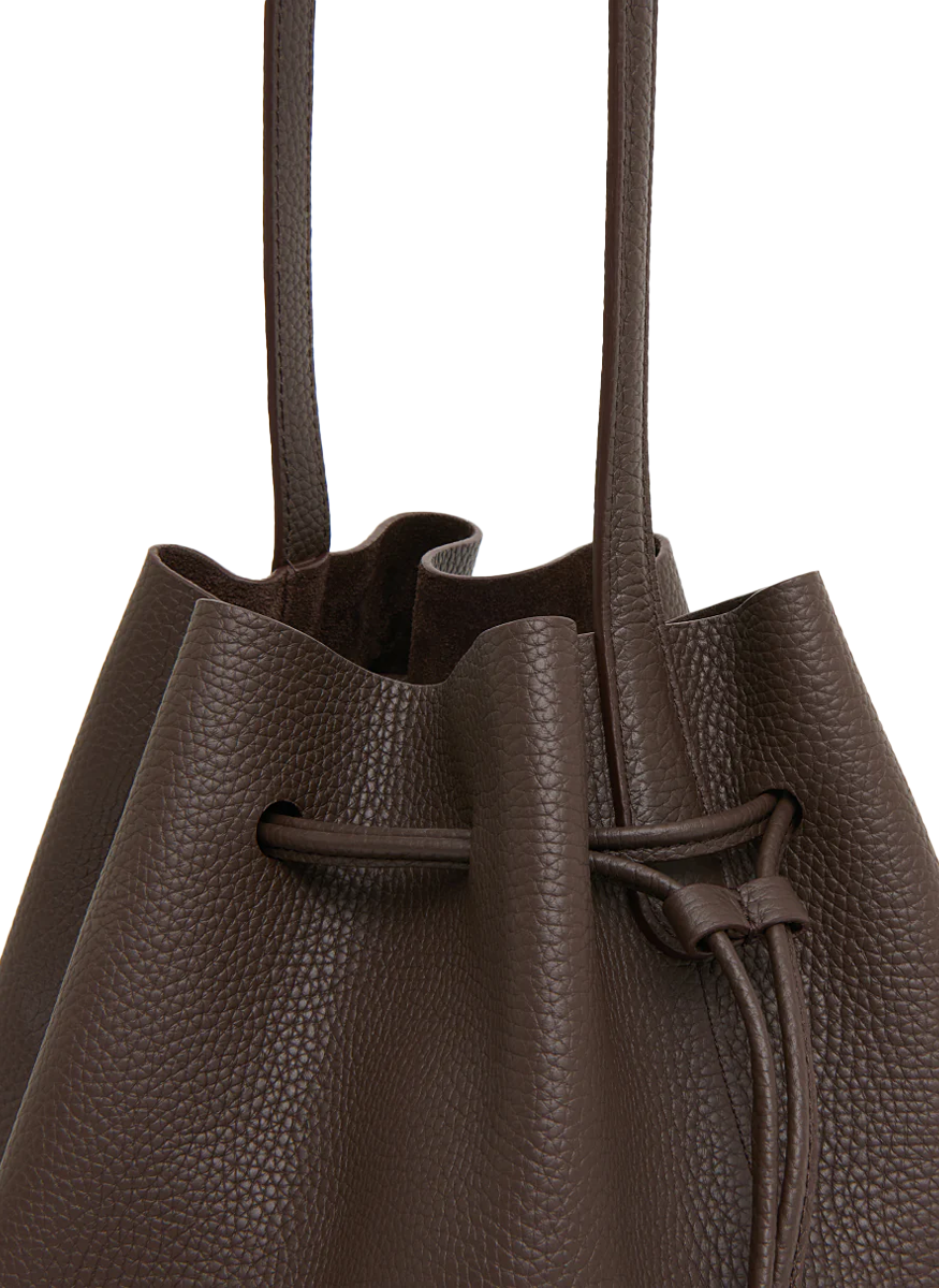 Cabas Bucket in Chocolate Leather - Mansur Gavriel