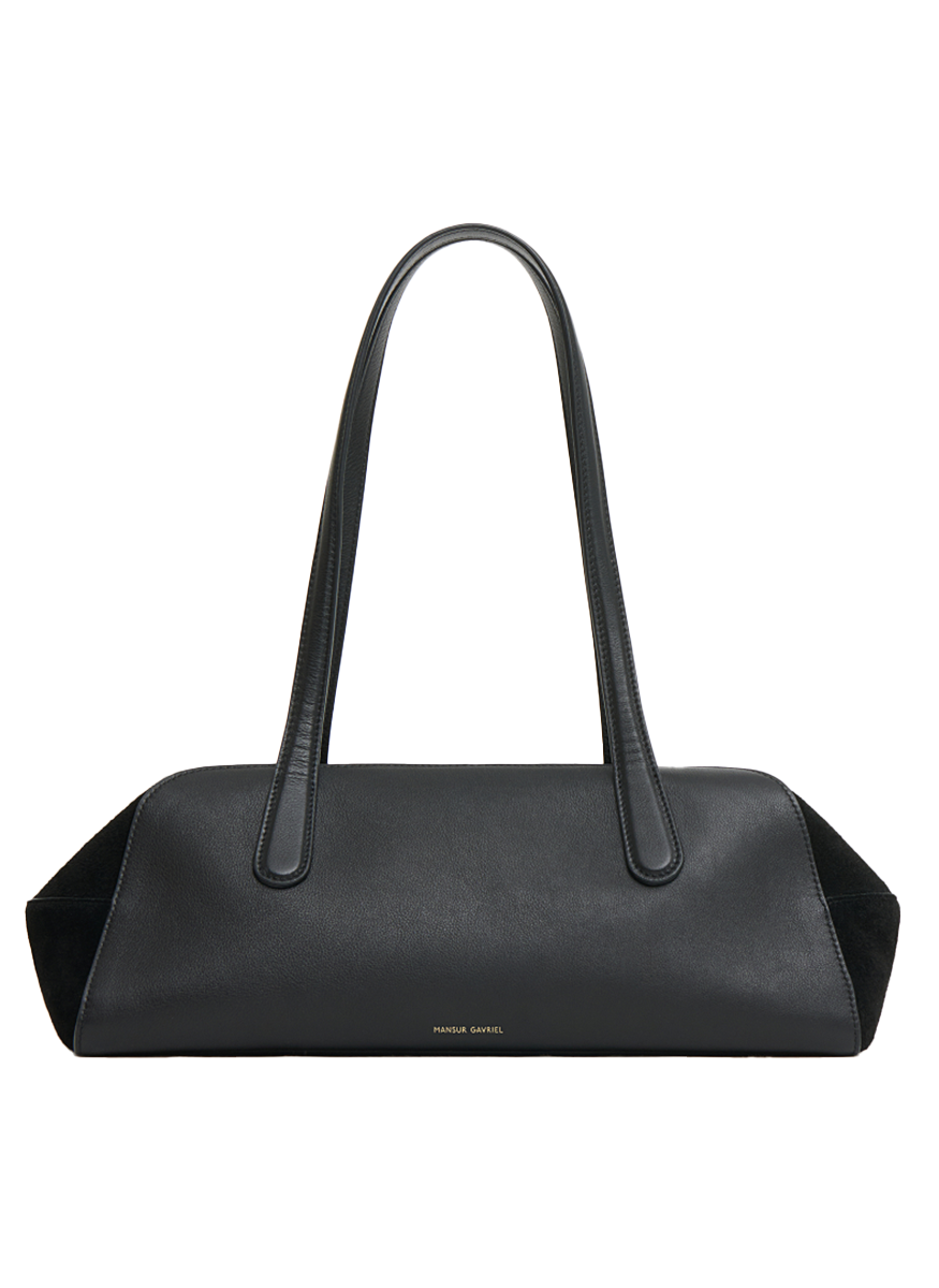 Helios Leather Shoulder Bag in Black