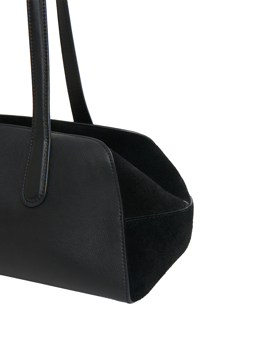 Helios Leather Shoulder Bag in Black - Mansur Gavriel